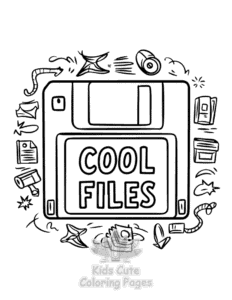 90s Nostalgic coloring page for girls, free to print