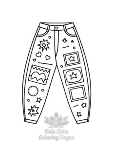 Easy 90s Nostalgic coloring sheet for young children
