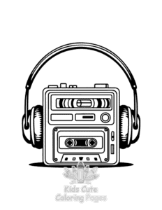 Easy 90s Nostalgic coloring sheet for young children