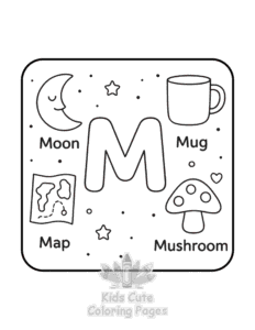 Printable ABC Alphabet coloring sheet for preschoolers