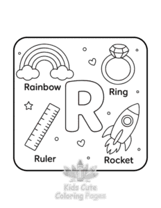ABC Alphabet coloring page for girls, free to print