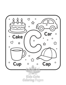 ABC Alphabet coloring page for boys, printable at home