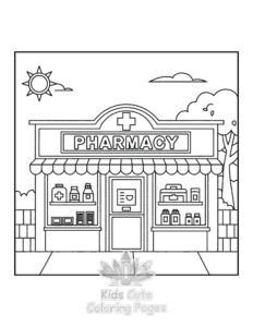 Free printable Adorable Shop coloring page for kids