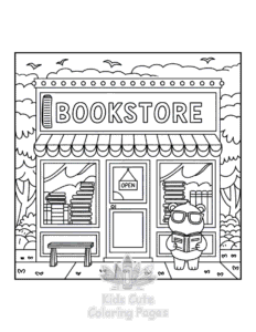 Free printable Adorable Shop coloring page for kids