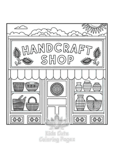 Adorable Shop coloring page for boys, printable at home