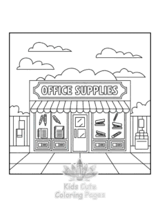 Adorable Shop coloring page for classroom activities