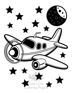 Airplane coloring page for boys, printable at home