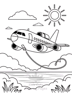 Airplane coloring page for classroom activities