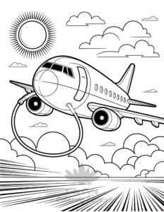 Simple Airplane coloring page for toddlers
