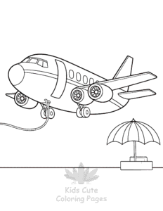 Easy Airplane coloring sheet for young children