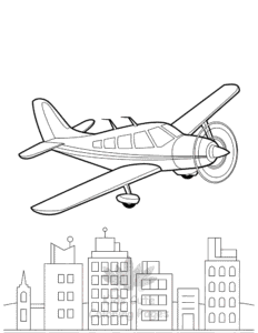 Airplane coloring page for boys, printable at home