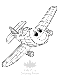 Simple Airplane coloring page for toddlers