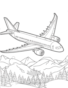 Easy Airplane coloring sheet for young children