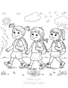Printable Back To School coloring sheet for preschoolers
