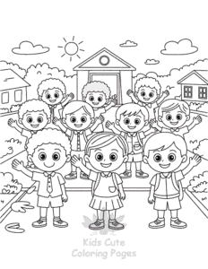 Back To School coloring page for girls, free to print