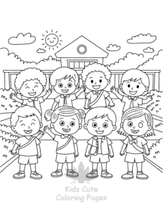 Simple Back To School coloring page for toddlers
