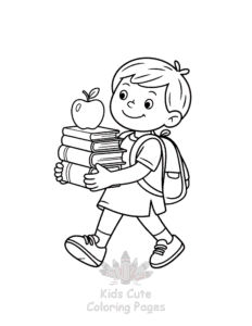 Simple Back To School coloring page for toddlers