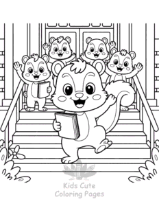 Easy Back To School coloring sheet for young children