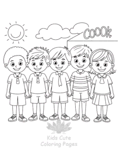 Printable Back To School coloring sheet for preschoolers