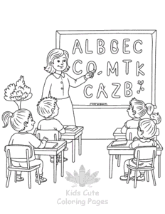 Simple Back To School coloring page for toddlers