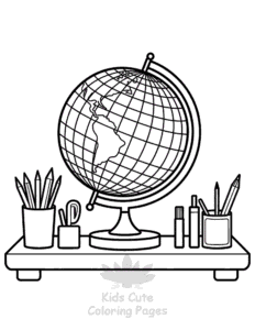 Easy Back To School coloring sheet for young children