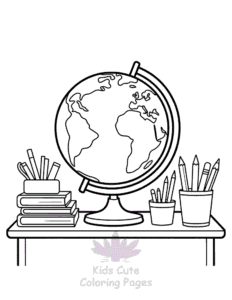 Back To School coloring page for girls, free to print