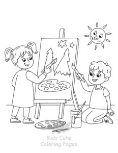 Printable Back To School coloring sheet for preschoolers