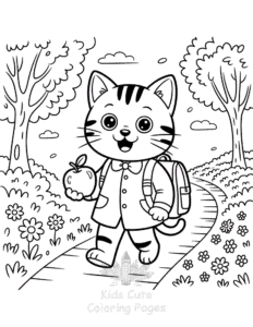 Easy Back To School coloring sheet for young children