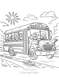 Printable Back To School coloring sheet for preschoolers
