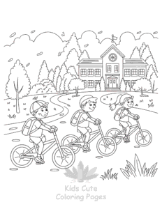 Printable Back To School coloring sheet for preschoolers