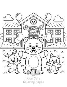 Easy Back To School coloring sheet for young children