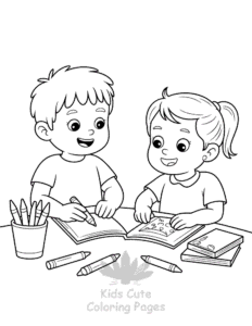 Simple Back To School coloring page for toddlers