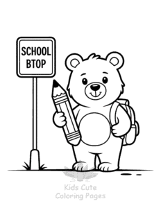 Printable Back To School coloring sheet for preschoolers