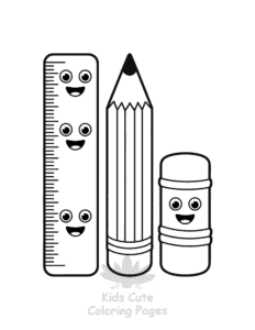 Easy Back To School coloring sheet for young children