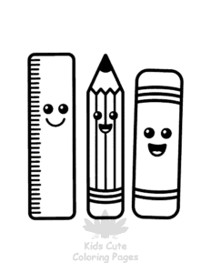Back To School coloring page for girls, free to print