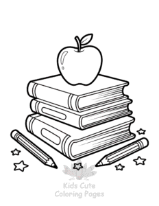 Easy Back To School coloring sheet for young children