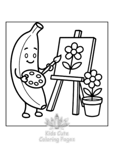 Banana Town coloring page for boys, printable at home