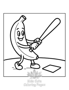 Simple Banana Town coloring page for toddlers