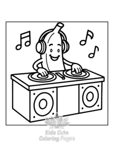 Banana Town coloring page for boys, printable at home