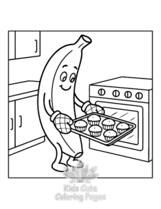 Banana Town coloring page for girls, free to print