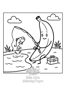 Easy Banana Town coloring sheet for young children