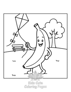 Banana Town coloring page for girls, free to print