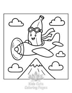 Banana Town coloring page for boys, printable at home