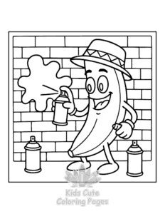 Banana Town coloring page for classroom activities