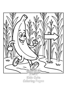 Free Banana Town coloring pages to print at home