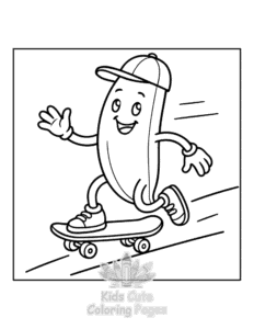 Printable Banana Town coloring sheet for preschoolers