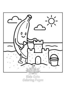 Printable Banana Town coloring sheet for preschoolers