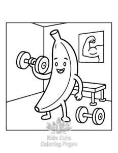 Free printable Banana Town coloring page for kids