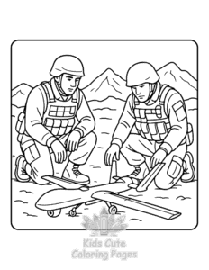 Simple Battle Sketches coloring page for toddlers