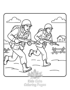 Easy Battle Sketches coloring sheet for young children